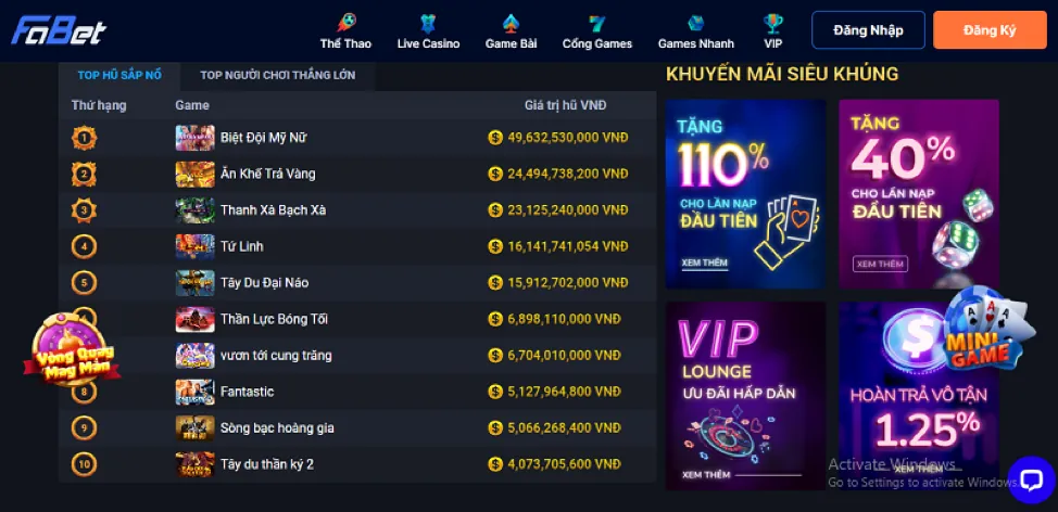 Giao diện e28bet hiển thị đa dạng các môn thể thao để cá cược